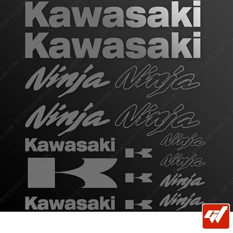 Stickers KAWASAKI NINJA ARGENT Planche de 16 Stickers adhésifs