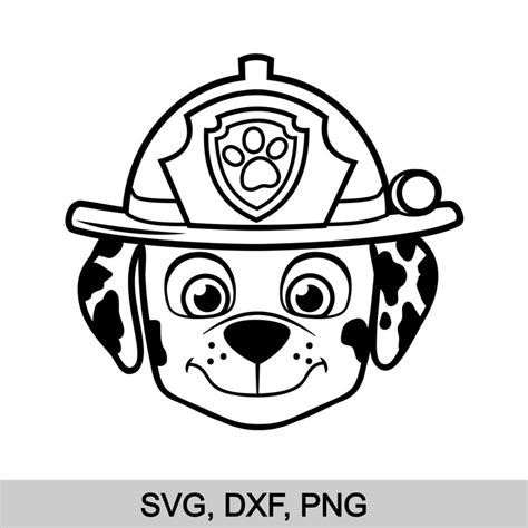 Marshall Head Paw Patrol Svg Vsaku