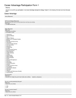 Fillable Online Career Advantage Participation Form 1 Career