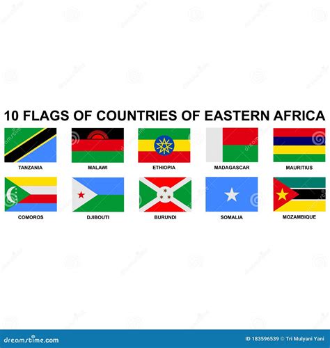 Flags Of Countries Eastern Africa Icon Vector Design Symbol Stock