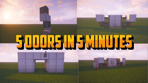 Minecraft Piston Doors 1x1 2x2 3x2 2x2x2 2x2 Flush 5 Doors In 5