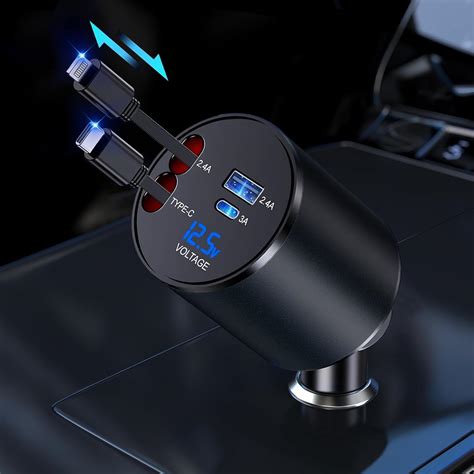 Amazon Retractable Car Charger Fast In Car Charger For Iphone