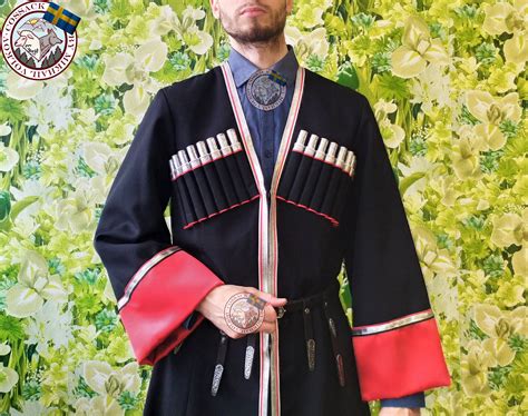 Black Chokha Cossack And Caucasus Traditional Coat Men S Etsy Canada