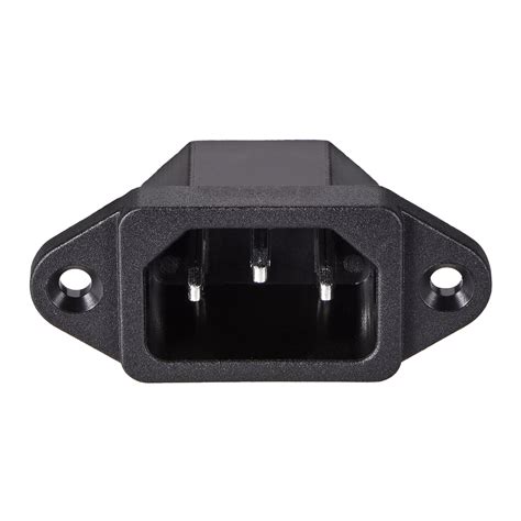 Panel Mount Plug Adapter Ac 250v 10a C14 3 Pins Iec Inlet Module Plug Power Connector Socket