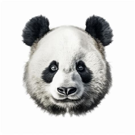 Premium AI Image | A drawing of a panda bear with black eyes and a ...