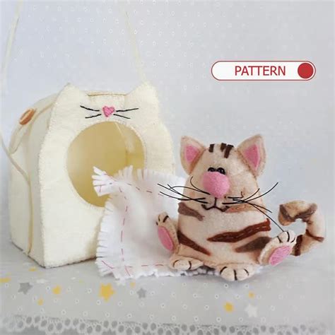 Cat felt , Stuffed animal pattern sewing , Toy cat and doll | Inspire ...