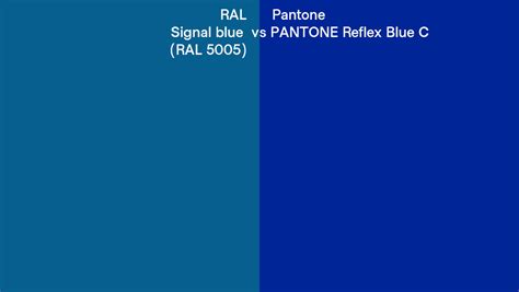 RAL Signal Blue RAL 5005 Vs Pantone Reflex Blue C Side By Side Comparison