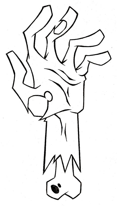 Zombie Hand Coloring Pages