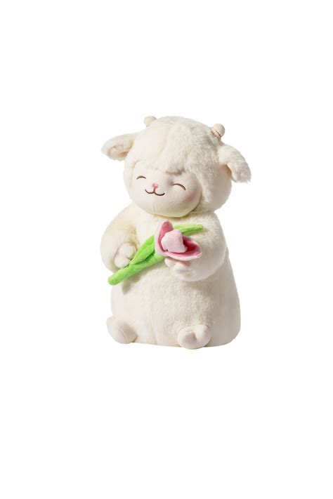 Lamb Baa Series Warm White Lamb Plush Toy With Tulip Miniso Bahrain