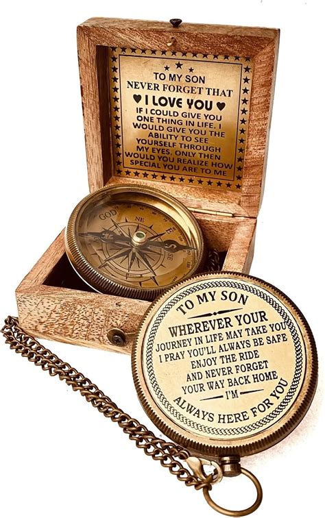 Gift For Son From Mom Dad Engraved Compass Father To Son Gifts