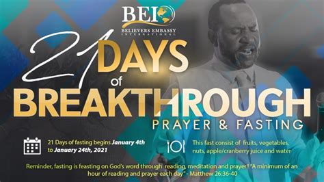 21 Days Of Breakthrough Prayer Fasting