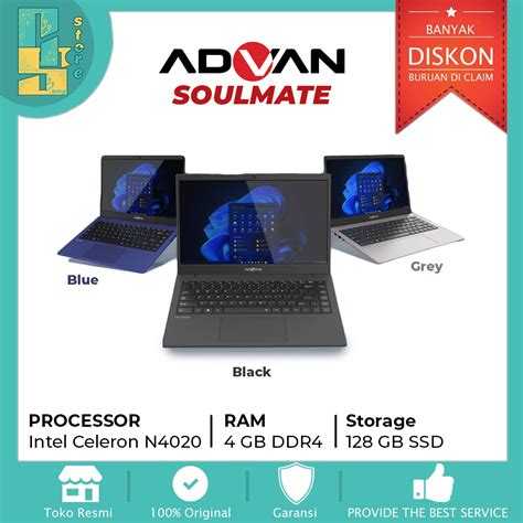 Jual ADVAN Soulmate Laptop 14 Intel Celeron N4020 4GB 128GB Windows 11