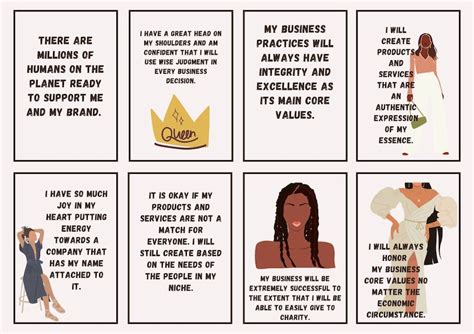 Black Girl Affirmation Cards Business Boss Babe Printable Etsy