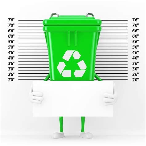 Premium Photo Recycle Sign Green Garbage Trash Bin Character Mascot