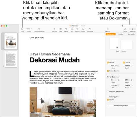 Menggunakan Bar Samping Di Pages Di Mac Apple Support Id