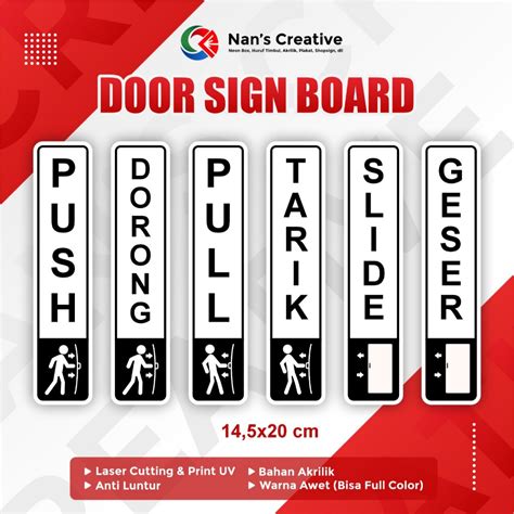 Jual Sign Akrilik Push Pull Sign Akrilik Tarik Dorong Slide Dan Geser