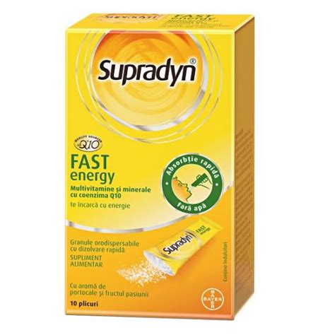 Multivitamine Si Minerale Supradyn Fast Energy 10 Plicuri Farmacia