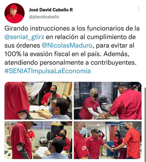 Seniat On Twitter Jdavidcabello Expres Que Girando Instrucciones