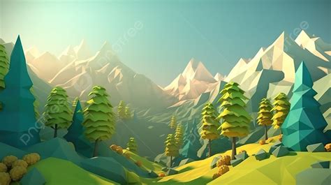 Fondo Paisaje Natural En Estilo Low Poly Una Obra Maestra Renderizada