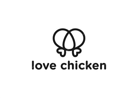 Premium Vector Love Chicken Logo Design Icon Vector Silhouette Illustration