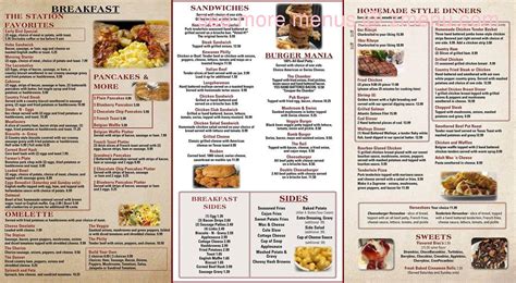 Menu at Station House steakhouse, Kewanee, 300 W 3rd St