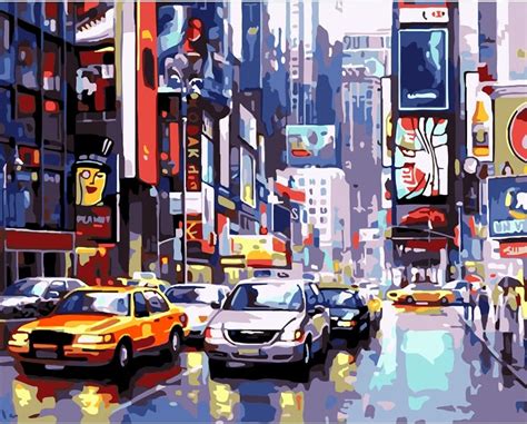 Amazon Quitedew Paint By Numbers For Adults Times Square Painting