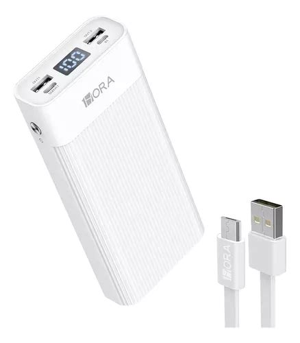 Power Bank 20000mah 1hora Bateria Portátil Gar117b Branco