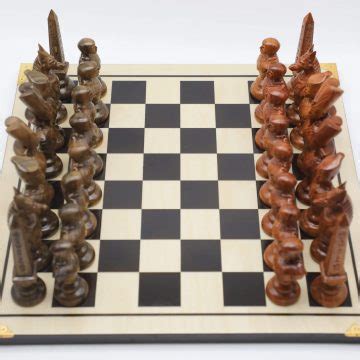 Engraved Wooden Ancient Egyptian Themed Chess Set Henry Chess Sets