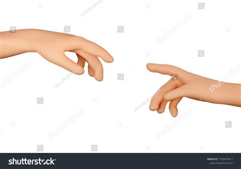 Two Hands Michelangelos Creation Adam D Stock Illustration