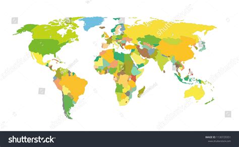 Detailed Colorful World Map Vector Illustration Stock Vector Royalty