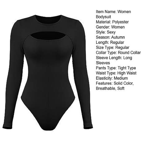 Long Sleeved Bodysuit Sexy Hollow Slim Fit Womens Long Sleeve Round