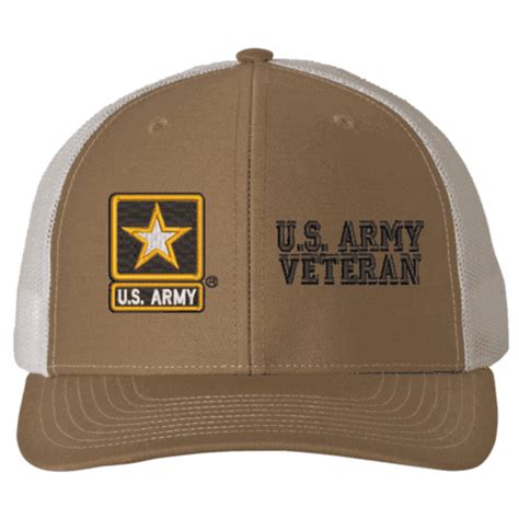 U S Army Veteran Mesh Back Cap New US Army Split Caps