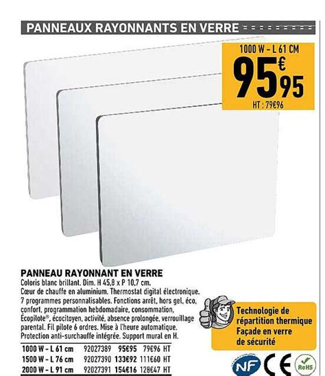 Promo Panneau Rayonnant En Verre Chez Brico Cash ICatalogue Fr