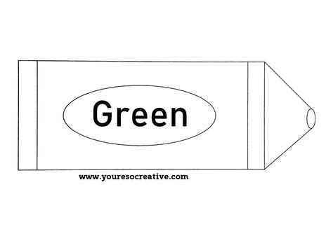 Green Crayon Coloring Page