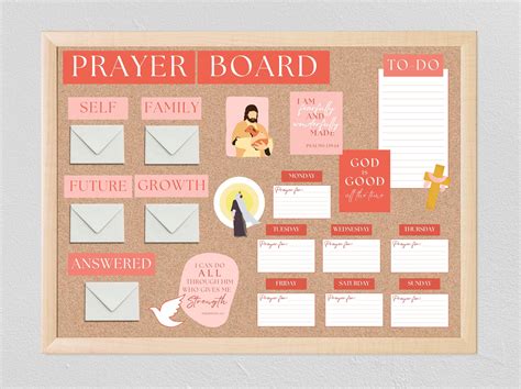 Prayer Board Starter Kit Pink Prayer Board Template Etsy In 2024