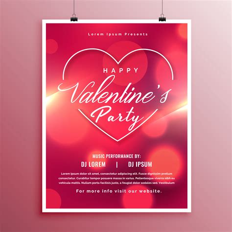 Valentines Day Party Event Flyer Template Design Download Free Vector