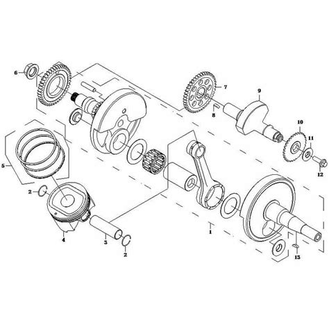 VUE ECLATEE PIECE VILEBREQUIN BIELLE PISTON SEGMENTS CFORCE 500