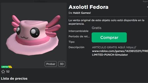 Como Conseguir Axolotl Fedora Completamente Gratis E Roblox Youtube