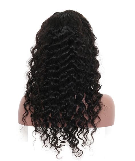 Full Lace Human Hair Wigs Deep Wave 120 Density Brazilian Virgin Hair