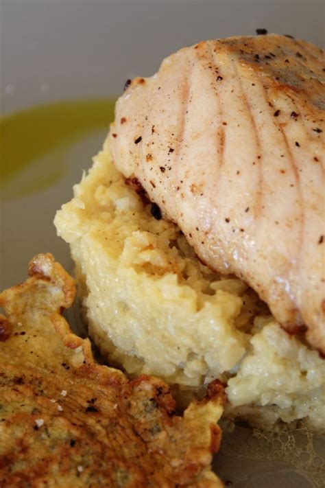 Dos de lieu noir sur risotto safrané de chou fleur Une Cuillerée Pour