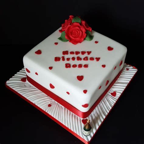 Happy Birthday Roses Cake For A Mirfield Customer. - CakeCentral.com