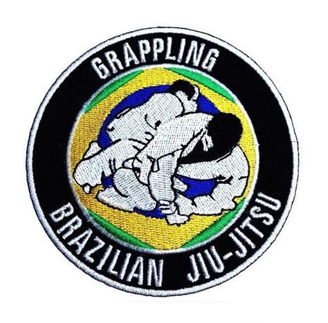 Grappling Brazilian Jiu Jitsu Patch Inch Iron Sew On Badge For Bjj