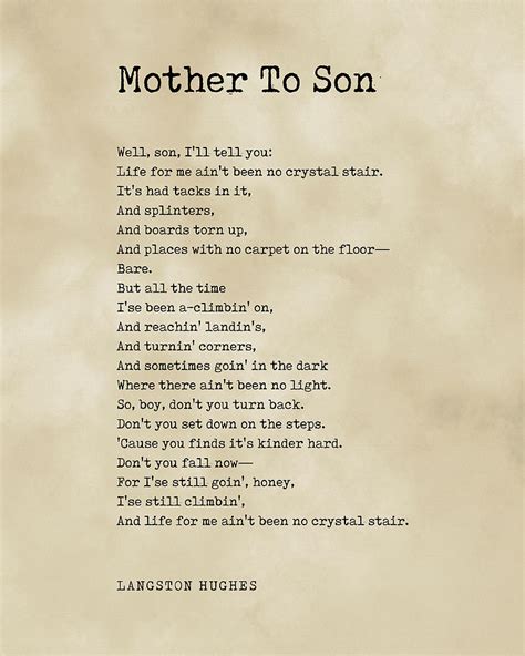 Langston Hughes Poems Mother To Son