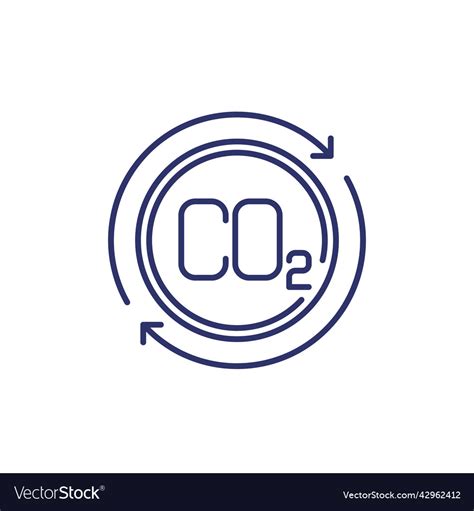 Carbon Offset And Co2 Gas Reduction Line Icon Vector Image