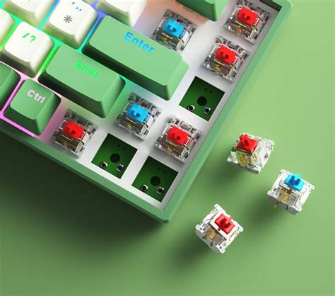 Bow G S Hot Swappable Wired Mechanical Gaming Keyboard White Green Vibe Gaming
