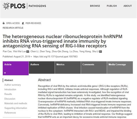 20190821 The Heterogeneous Nuclear Ribonucleoprotein HnRNPM Inhibits