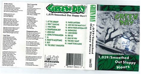 Green Day 1039smoothed Out Slappy Hours Cassette Compilation