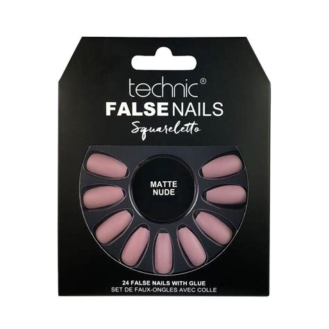 Set Unghii False Cu Adeziv Inclus Technic False Nails Squareletto Matte Nude EMAG Ro