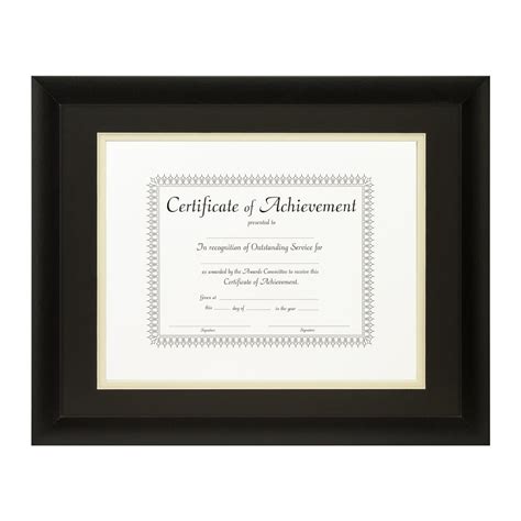 Contemporary Black Document Frame 11x14 Inch Double Mat With Single