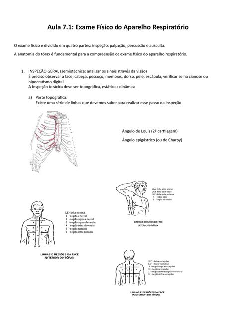 Exame F Sico Respirat Rio Aula Exame F Sico Do Aparelho